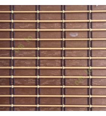 Brown beige color horizontal stripes flat scale vertical thread stripes with overlapping cylinder stick design rollup mechanism PVC Blinds 